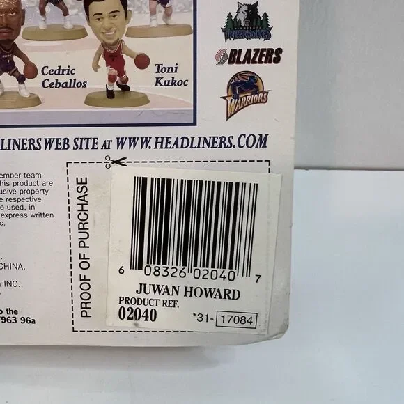 NBA Headliners Juwan Howard Figure Washington Wizards Corinthian 1997  Sealed - Picture 8 of 8